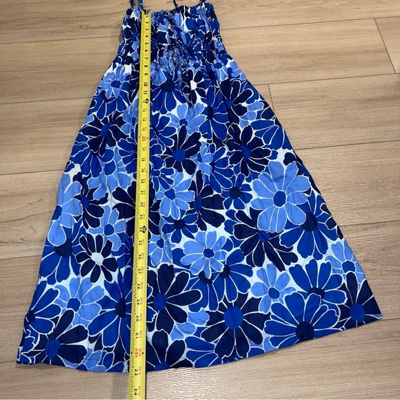 FAITHFULL THE BRAND Adalyn Midi Dress Blue Canaria Print Smocked Size 2 XS Small - Picture 5 of 16